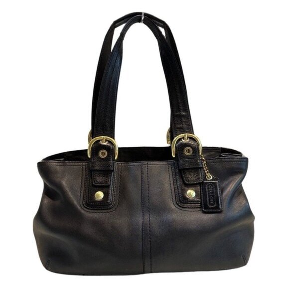 COACH Black Leather Shoulder Handbag‎ - Picture 1 of 15